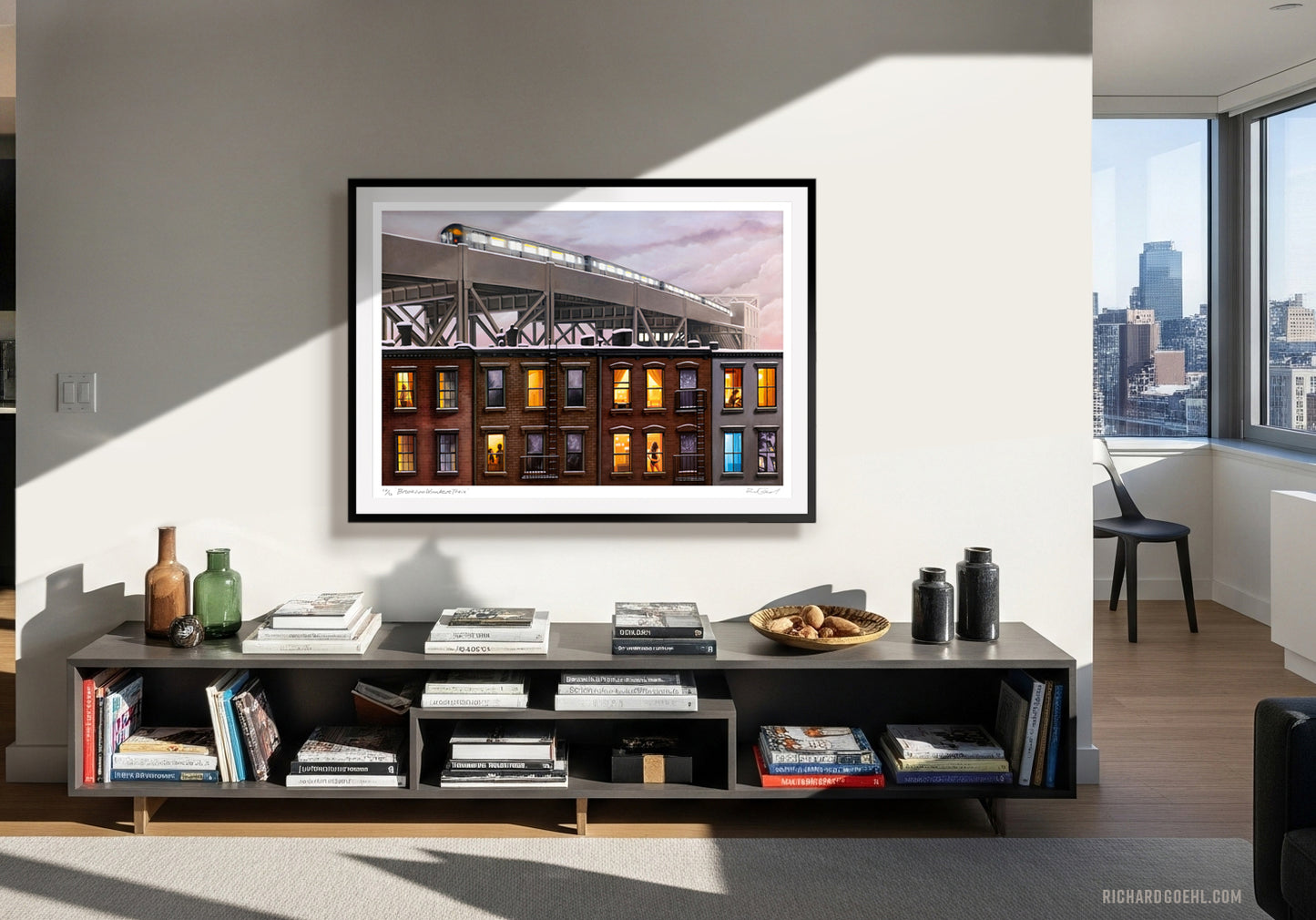 Fine art print. "Brooklyn Winter Train"