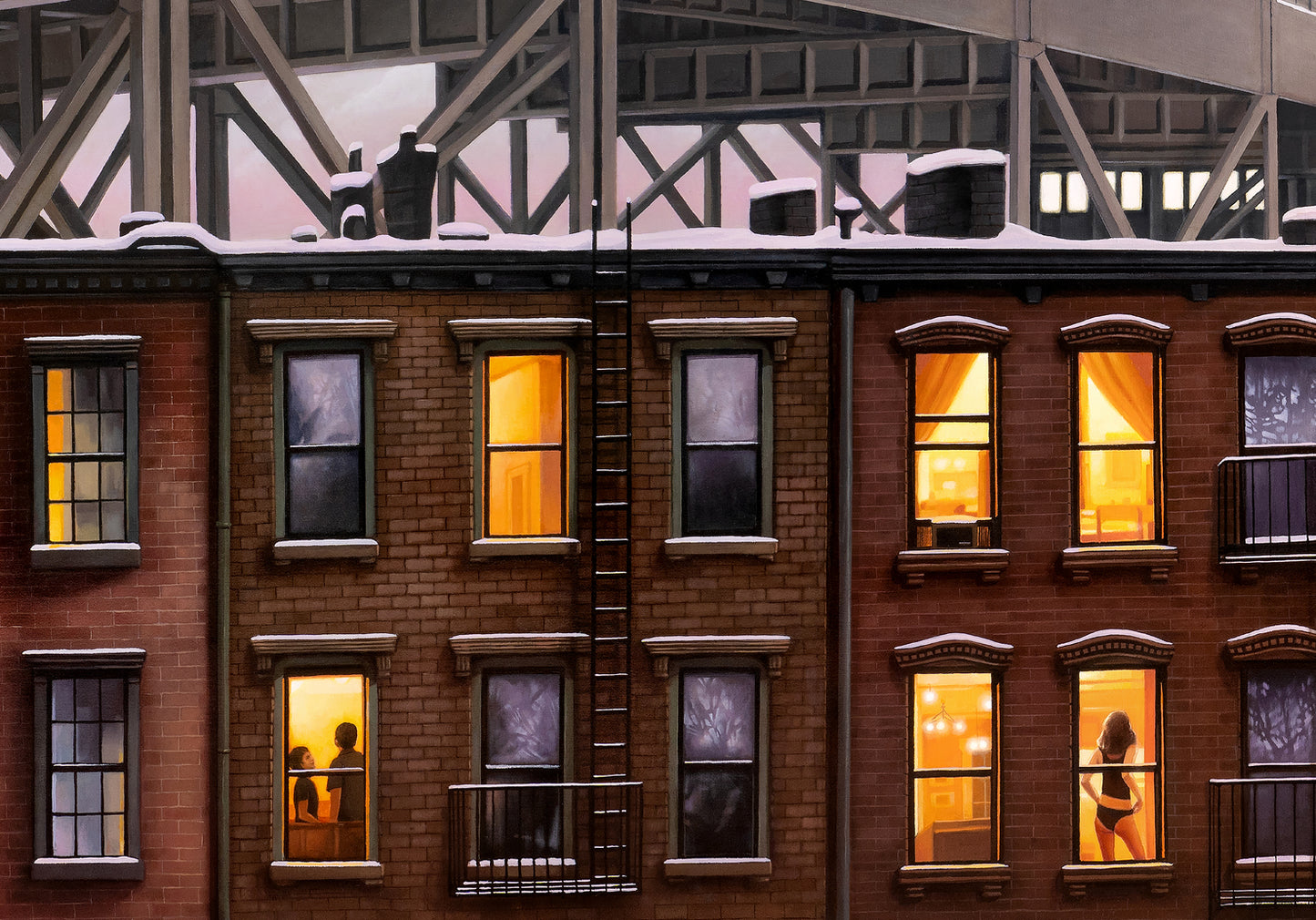 Fine art print. "Brooklyn Winter Train"