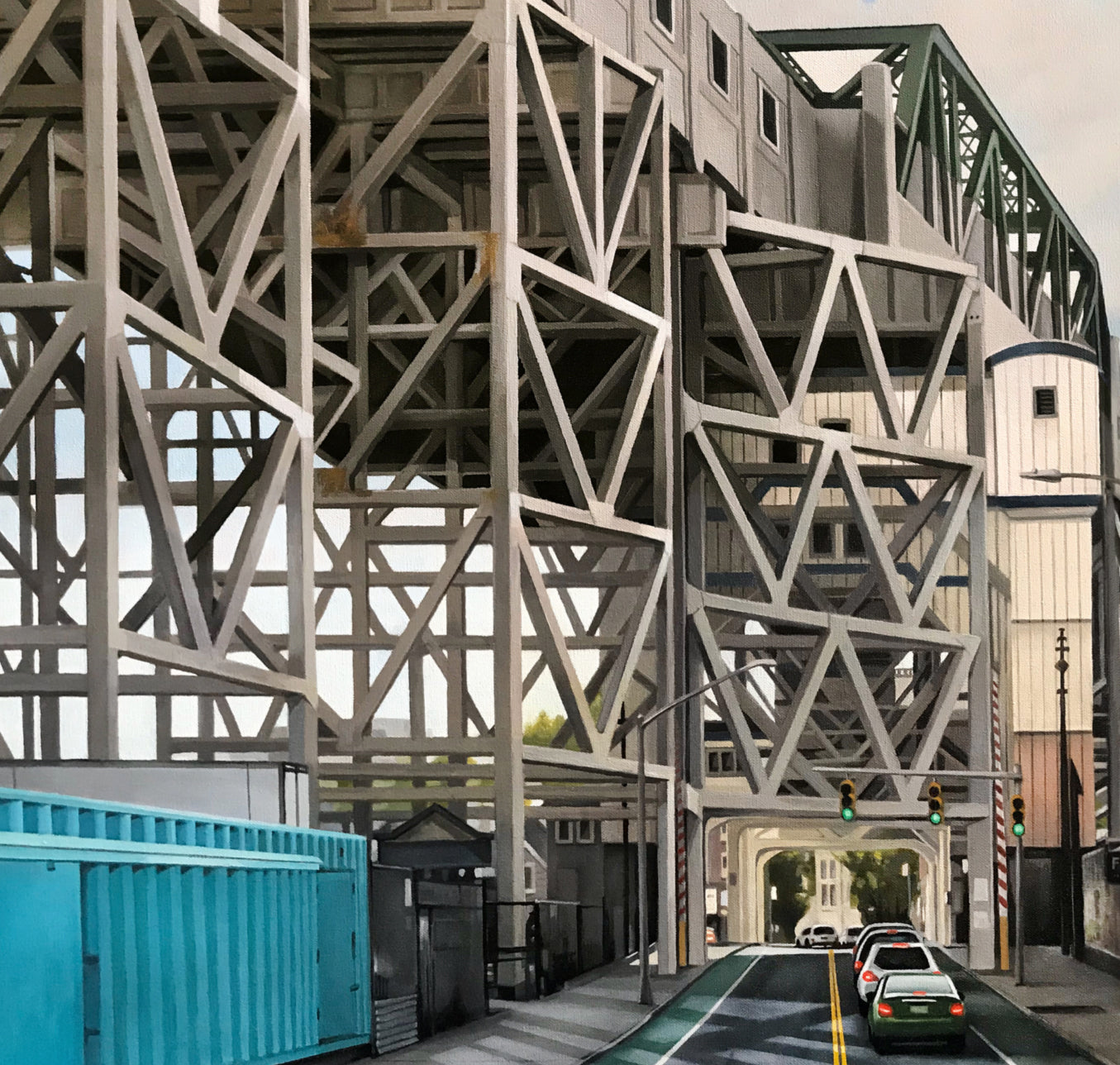 Fine art print. "Green Lights Through Gowanus Brooklyn"